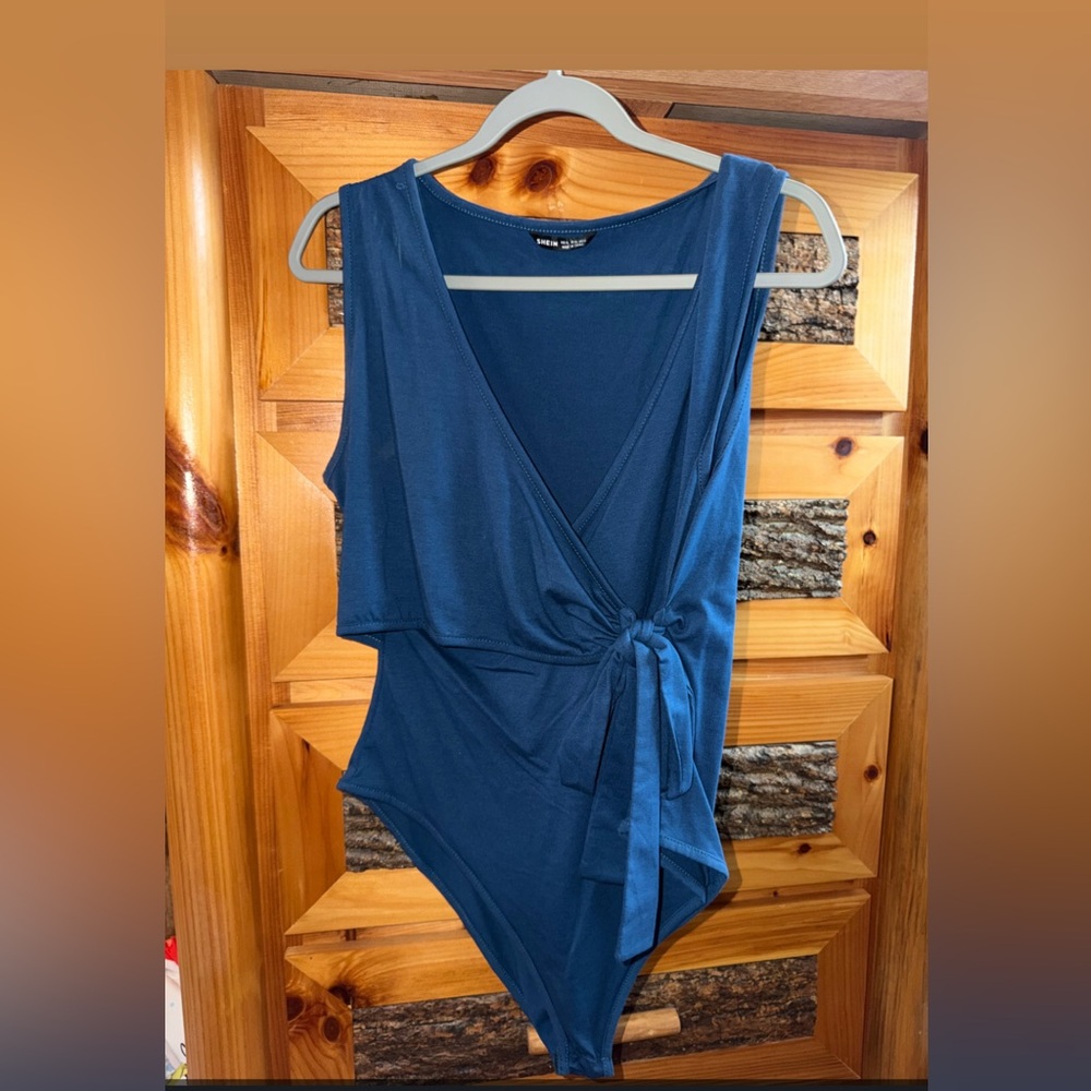 Blue Wrap Bodysuit
